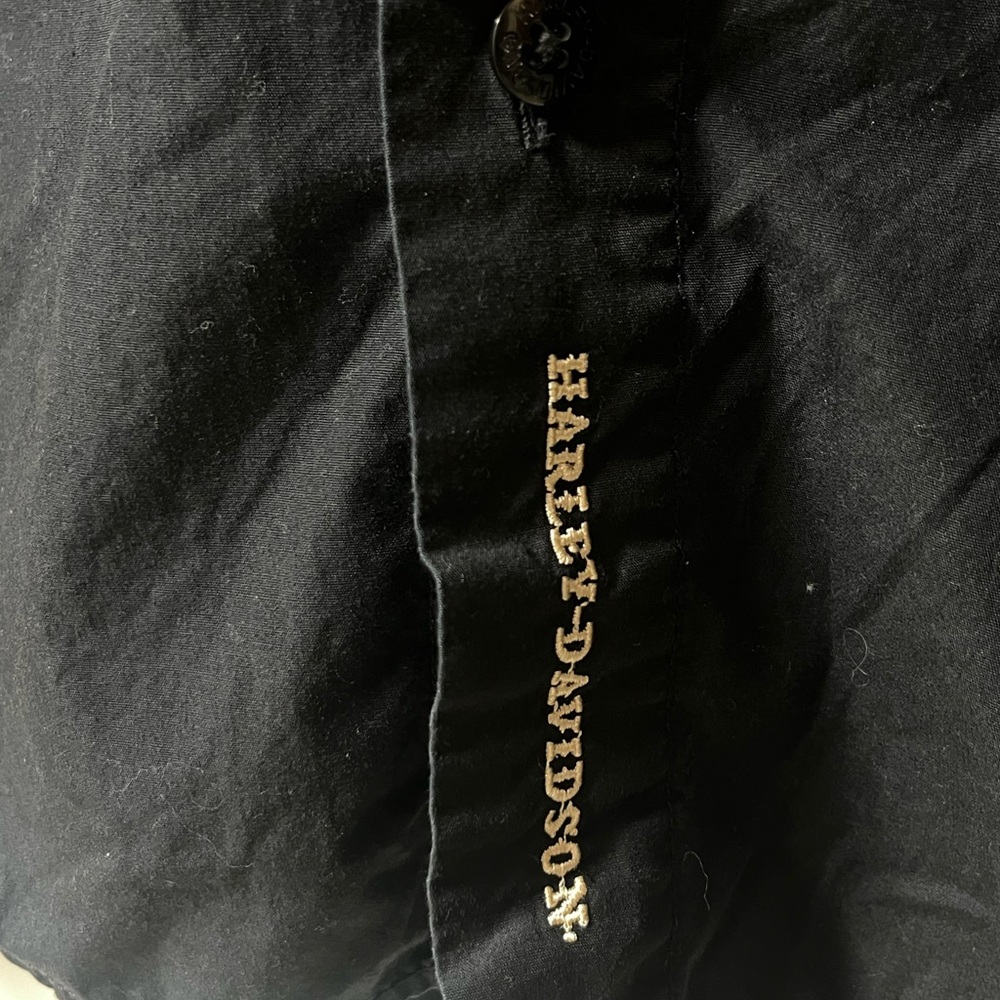 Harley Davidson Black Button Up Embroidered shirt - Picture 4 of 5